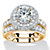 Round Cubic Zirconia 2-Piece Double Halo Wedding Ring Set 3.16 TCW in Solid 10k Yellow Gold-11 at PalmBeach Jewelry