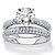 Round Cubic Zirconia 2-Piece Wedding Ring Set 2.81 TCW in Sterling Silver-11 at PalmBeach Jewelry