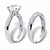 Round Cubic Zirconia 2-Piece Wedding Ring Set 2.81 TCW in Sterling Silver-12 at PalmBeach Jewelry