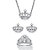 Round Cubic Zirconia 3-Piece Crown Stud Earring, Neckace and Ring Set 1.09 TCW in Sterling Silver-11 at PalmBeach Jewelry
