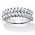 Marquise-Cut Cubic Zirconia Double Row Leaf Anniversary Ring 2.60 TCW in Platinum over Sterling Silver-11 at PalmBeach Jewelry