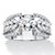 Round Cubic Zirconia Multi-Row Leaf Ring 4.12 TCW in Platinum over Sterling Silver-11 at PalmBeach Jewelry