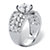 Round Cubic Zirconia Multi-Row Leaf Ring 4.12 TCW in Platinum over Sterling Silver-12 at PalmBeach Jewelry