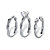 Round Cubic Zirconia 3-Piece Twisted Vine Wedding Set 1.90 TCW in Sterling Silver-12 at PalmBeach Jewelry