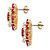 Oval and Marquise-Cut Created Red Ruby and Cubic Zirconia Floral Earrings 8.84 TCW Gold-Plated-12 at PalmBeach Jewelry