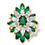 Oval and Marquise-Cut Simulated Emerald and Cubic Zirconia Ring 9.26 TCW Yellow Gold-Plated-11 at PalmBeach Jewelry