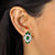 Oval and Marquise-Cut Simulated Emerald and Cubic Zirconia Floral Earrings 8.06 TCW Gold-Plated-13 at PalmBeach Jewelry