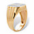 Men's Round Diamond Ribbed Octagon Ring 1/10 TCW in Solid 10k Yellow Gold-12 at PalmBeach Jewelry
