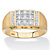 Men's Round Diamond Rectangle Brushed Matte Grid Ring 1/2 TCW in Solid 10k Yellow Gold-11 at PalmBeach Jewelry