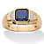 Men's Square-Cut Created Blue Sapphire and Diamond Accent Ring 1.27 TCW in Solid 10k Yellow Gold-11 at PalmBeach Jewelry