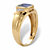 Men's Square-Cut Created Blue Sapphire and Diamond Accent Ring 1.27 TCW in Solid 10k Yellow Gold-12 at PalmBeach Jewelry