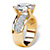 Round Cubic Zirconia Bridge Engagement Ring 6.96 TCW Gold-Plated-12 at PalmBeach Jewelry