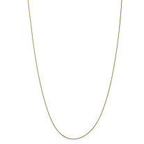 Box-Link Chain Necklace in 10k Yellow Gold 24" (.5mm)