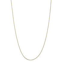 Box-Link Chain Necklace in Solid 10k Yellow Gold 20" (.5mm)