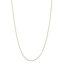 Box-Link Chain Necklace in Solid 10k Yellow Gold 18" (.5mm)