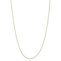 Box-Link Chain Necklace in Solid 10k Yellow Gold 14" (.5mm)