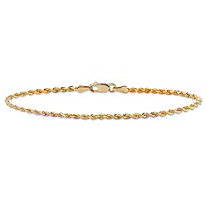 Rope Bracelet in Solid 10k Yellow Gold 7" (2mm)