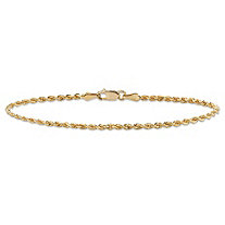 Rope Bracelet in Solid 10k Yellow Gold 8" (2mm)