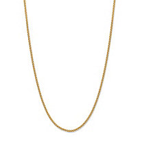 Diamond-Cut Wheat-Link Adjustable Chain Necklace in 14k Gold over Sterling Silver 22" (1.3mm)