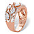 Marquise-Cut Cubic Zirconia Leaf Ring Band 2.67 TCW 18K Rose Gold Plated Sterling Silver-12 at PalmBeach Jewelry