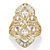 Pear-Cut Cubic Zirconia Cocktail Navette Ring 2.30 TCW in 14k Gold over Sterling Silver-11 at PalmBeach Jewelry