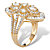 Pear-Cut Cubic Zirconia Cocktail Navette Ring 2.30 TCW in 14k Gold over Sterling Silver-12 at PalmBeach Jewelry