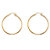 Polished Tubular Hoop Earrings in Gold Tone over Sterling Silver 1 5/8"-12 at PalmBeach Jewelry