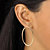 Polished Tubular Hoop Earrings in Gold Tone over Sterling Silver 1 5/8"-13 at PalmBeach Jewelry
