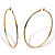 Polished Tubular Hoop Earrings in Gold Tone over Sterling Silver (2 3/4")-11 at PalmBeach Jewelry
