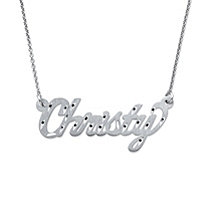 Diamond-Cut Personalized Nameplate Necklace in Sterling Silver 18
