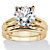Round Cubic Zirconia 2-Piece Solitaire Wedding Ring Set 3 TCW in 14k Gold over Sterling Silver-11 at PalmBeach Jewelry
