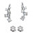 SETA JEWELRY Round Cubic Zirconia Ear Climber and Stud 2-Pair Earring Set 2.22 TCW in Sterling Silver-11 at Seta Jewelry