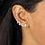 Round Cubic Zirconia Ear Climber and Stud 2-Pair Earring Set 2.22 TCW in Sterling Silver-13 at PalmBeach Jewelry