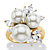 Round Simulated Pearl and Cubic Zirconia Cluster Ring 1.84 TCW in 14k Gold over Sterling Silver-11 at PalmBeach Jewelry