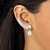 Marquise and Pear-Cut White Crystal Ear Climber Cuff and Round Stud 3-Piece Earring Set in Silvertone-13 at PalmBeach Jewelry