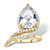 Pear-Cut White Cubic Zirconia Halo Wrap Cocktail Ring in 6.12 TCW 14k Gold over Sterling Silver-11 at PalmBeach Jewelry