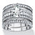 Marquise-Cut Cubic Zirconia 3-Piece Bridal Ring Set 2.20 TCW in Platinum Over Sterling Silver-11 at PalmBeach Jewelry