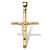 Polished and Beveled Crucifix Cross Pendant in 14k Yellow Gold 2"-11 at PalmBeach Jewelry