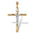 Beveled Crucifix Pendant in Two-tone White and Yellow 14k Gold 2.5"-11 at PalmBeach Jewelry