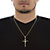 Beveled Crucifix Pendant in Two-tone White and Yellow 14k Gold 2.5"-14 at PalmBeach Jewelry