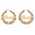 Personalized Bamboo Hoop Earrings in Gold Tone Over Sterling Silver  (1 1/2")-11 at Direct Charge presents PalmBeach
