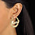 Personalized Bamboo Hoop Earrings in Gold Tone Over Sterling Silver  (1 1/2")-13 at PalmBeach Jewelry