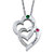 Round Diamond Accent and Simulated Birthstone Interlocking Hearts Personalized Necklace in Silvertone 20"-11 at PalmBeach Jewelry