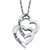 Round Diamond Accent and Simulated Birthstone Interlocking Hearts Personalized Necklace in Silvertone 20"-12 at PalmBeach Jewelry