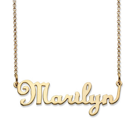Personalized Script Nameplate Necklace in 10k Yellow Gold 18" at PalmBeach Jewelry
