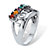 Round Simulated Birthstone "Mother" Ring in Silvertone-12 at PalmBeach Jewelry
