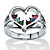 Round Simulated Birthstone and Name Personalized Open Heart Family Ring in Silvertone-11 at PalmBeach Jewelry