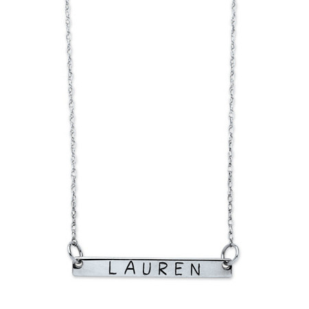 Personalized ID Name Bar Necklace in Sterling Silver 18" at PalmBeach Jewelry