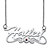 Round Simulated Birthstone Heart and Scroll Nameplate Necklace in Sterling Silver 18"-11 at PalmBeach Jewelry