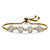 Round Cubic Zirconia Adjustable Halo Slider Bracelet 2.92 TCW in Gold-Plated 9"-11 at Direct Charge presents PalmBeach